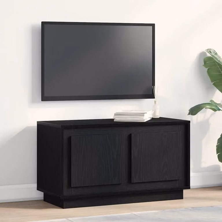 Mobile TV vidaXL moderno in legno ingegnerizzato nero, L 80 cm x P 35 cm x H 45 cm