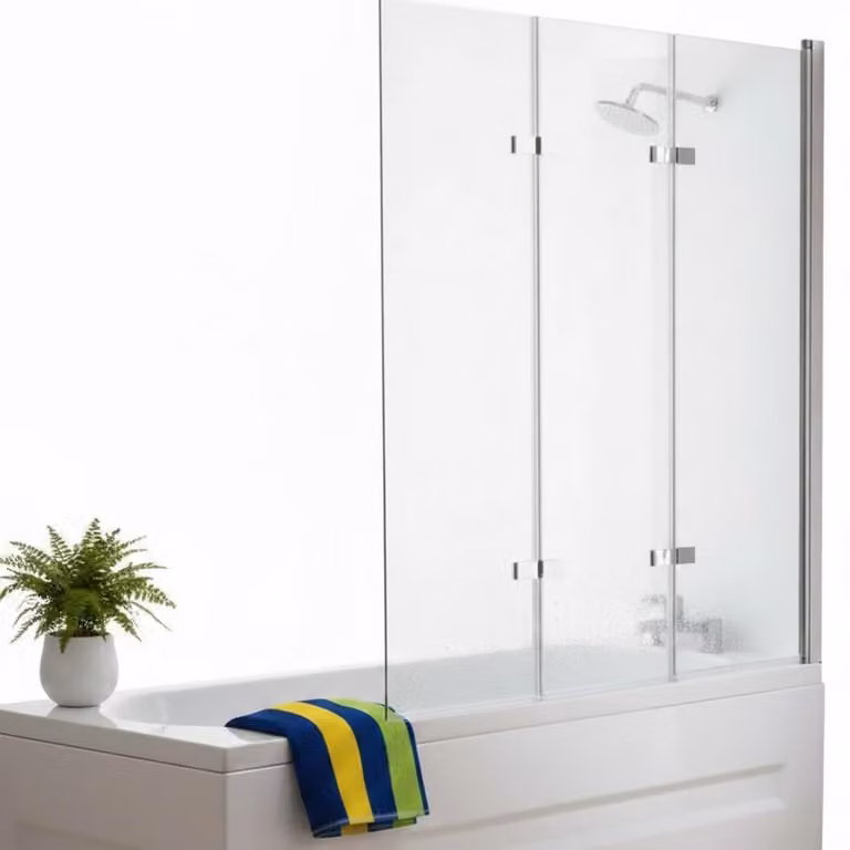 140x130CM Attacco per vasca da bagno in vetro Vasche da bagno Cabina doccia Schermo da bagno pieghevole