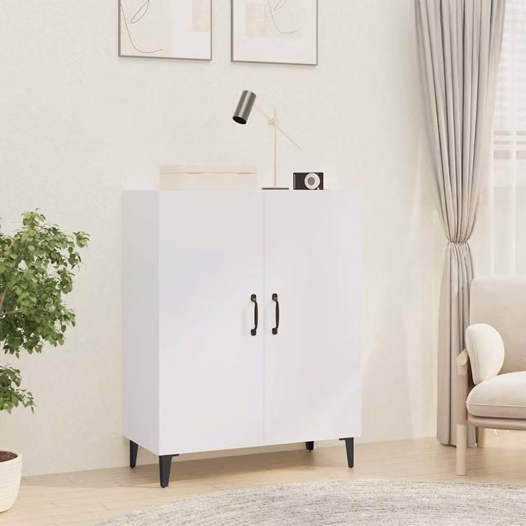Credenza bianca vidaXL in legno multistrato e MDF, L 70 cm x P 34 cm x H 90 cm
