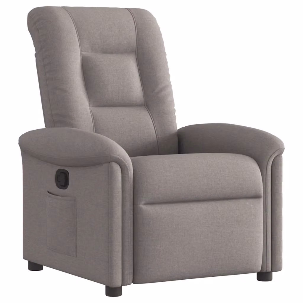 Poltrona Reclinabile Relax vidaXL in Tessuto Beige e Grigio con Braccioli e Regolazione Manuale – 2
