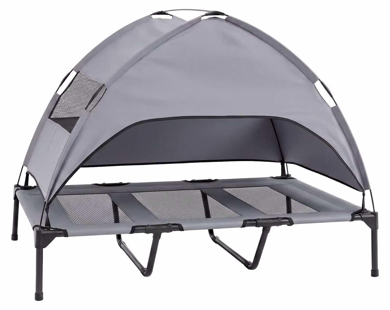 Cuccia per cani KOMFOTTEU con tettoia, letto rialzato per cani con tenda parasole e baldacchino removibile, lettino per cani fino a 20 kg, cuccia per animali domestici adatta a cani di piccola e media taglia, da utilizzare sia in interni che in esterni (t