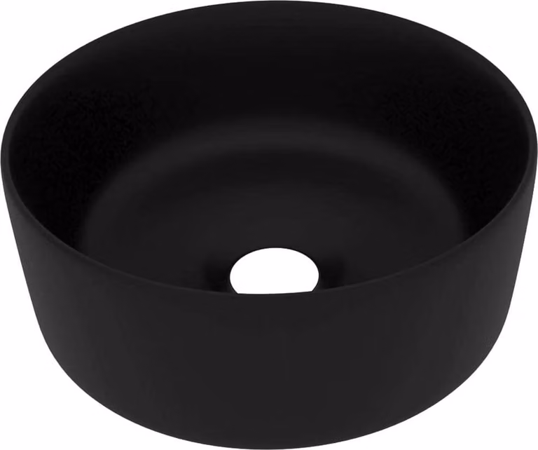 Lavandino Lusso Rotondo Nero Opaco 40x15 cm in Vetroceramica