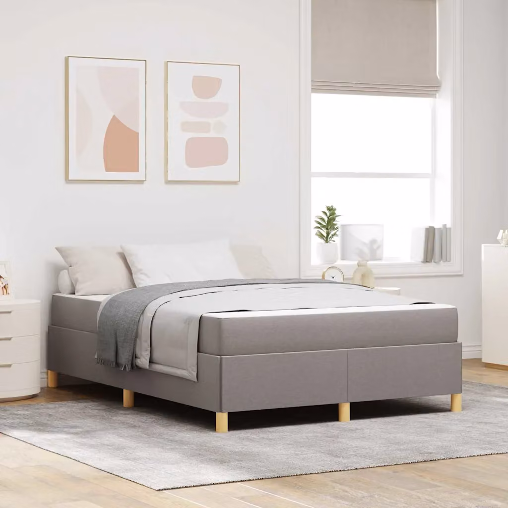 Struttura del letto imbottita vidaXL Talpa in tessuto beige o grigio L: 140 cm, P: 190 cm, H: 193 cm