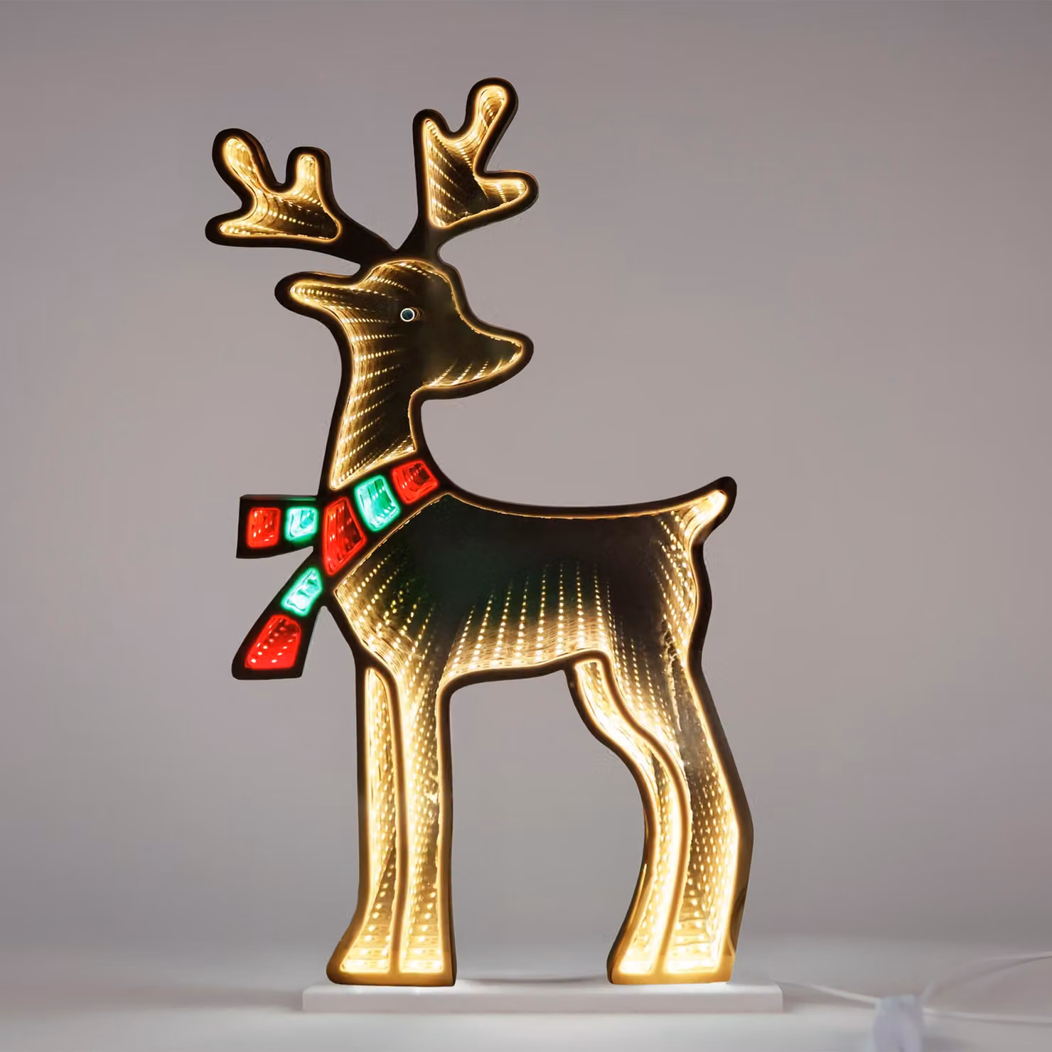 3.09 renne LED in effetto 3D - circa 27x8x48 cm / 311 LED - USB Infinity light per Natale (renna)