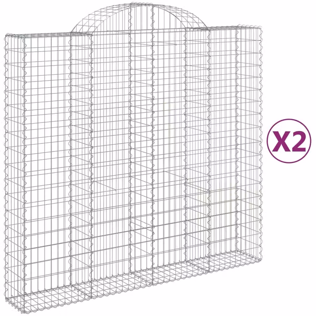 Cesti Gabbioni ad Arco 2 pz 200x50x180/200 cm Ferro Zincato