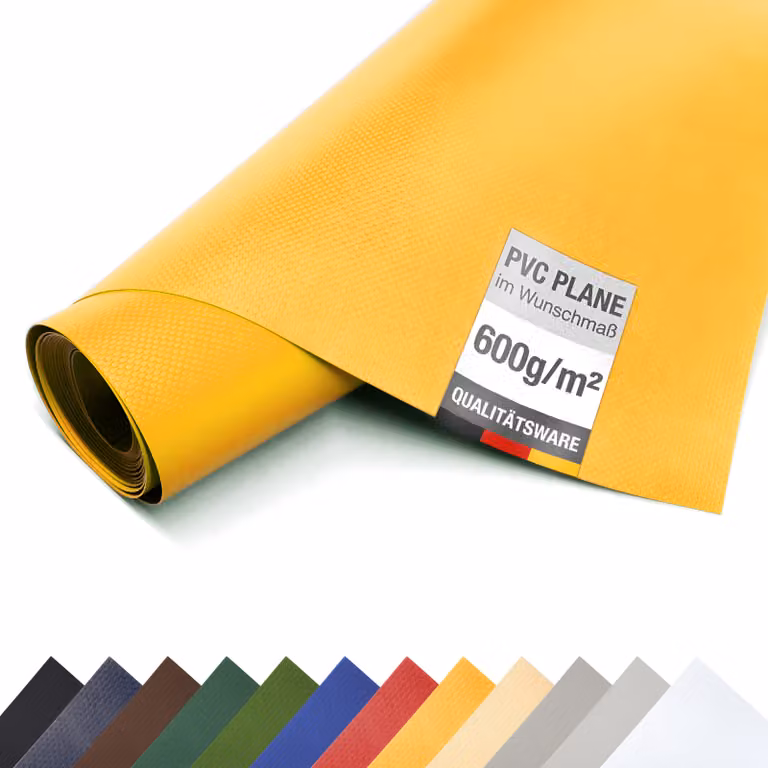 Telone in PVC per camion 600 g/m² al metro telone opaco (giallo, 3,2 m x 4 m)