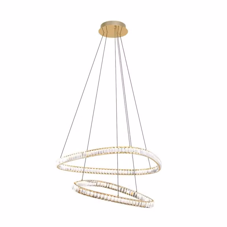 Lampadario a LED ATHESA oro e cristallo 36W, tonalità di bianco 4200 lm, metallo, dimensioni: 150x80x80 cm, IP20, Zuma Line