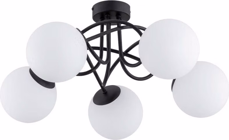 Lampada da soffitto BANKO bianco e nero 5xE14x10W in metallo, dimensioni: 26x51x51 cm, IP20, Alfa