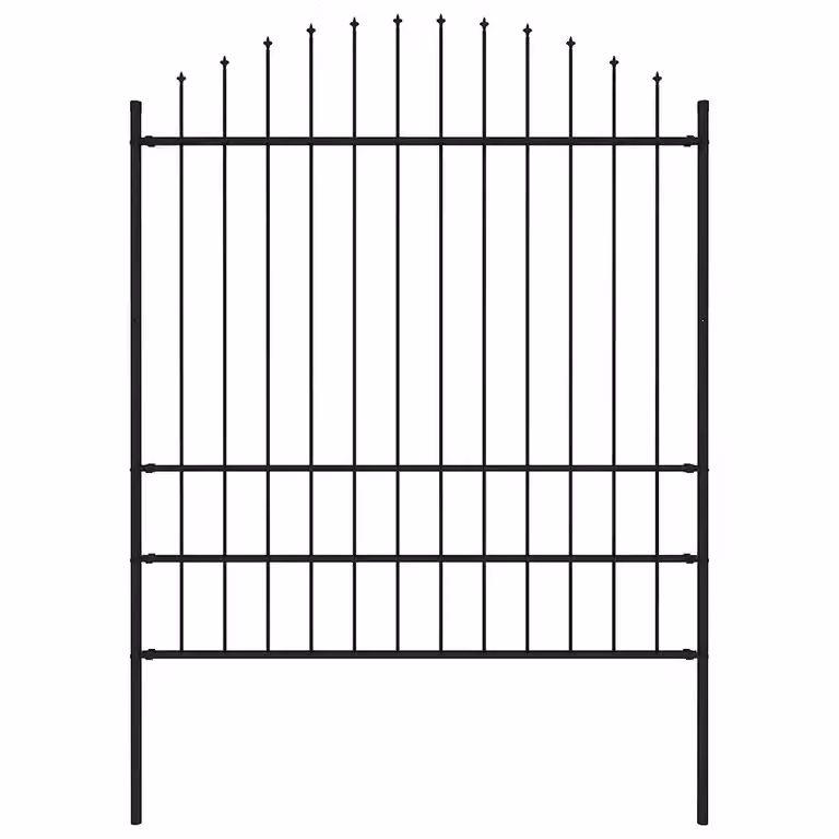 Recinzione da giardino vidaXL Woerden con punta a lancia in acciaio, Nero, H: 170 cm x L: 200 cm