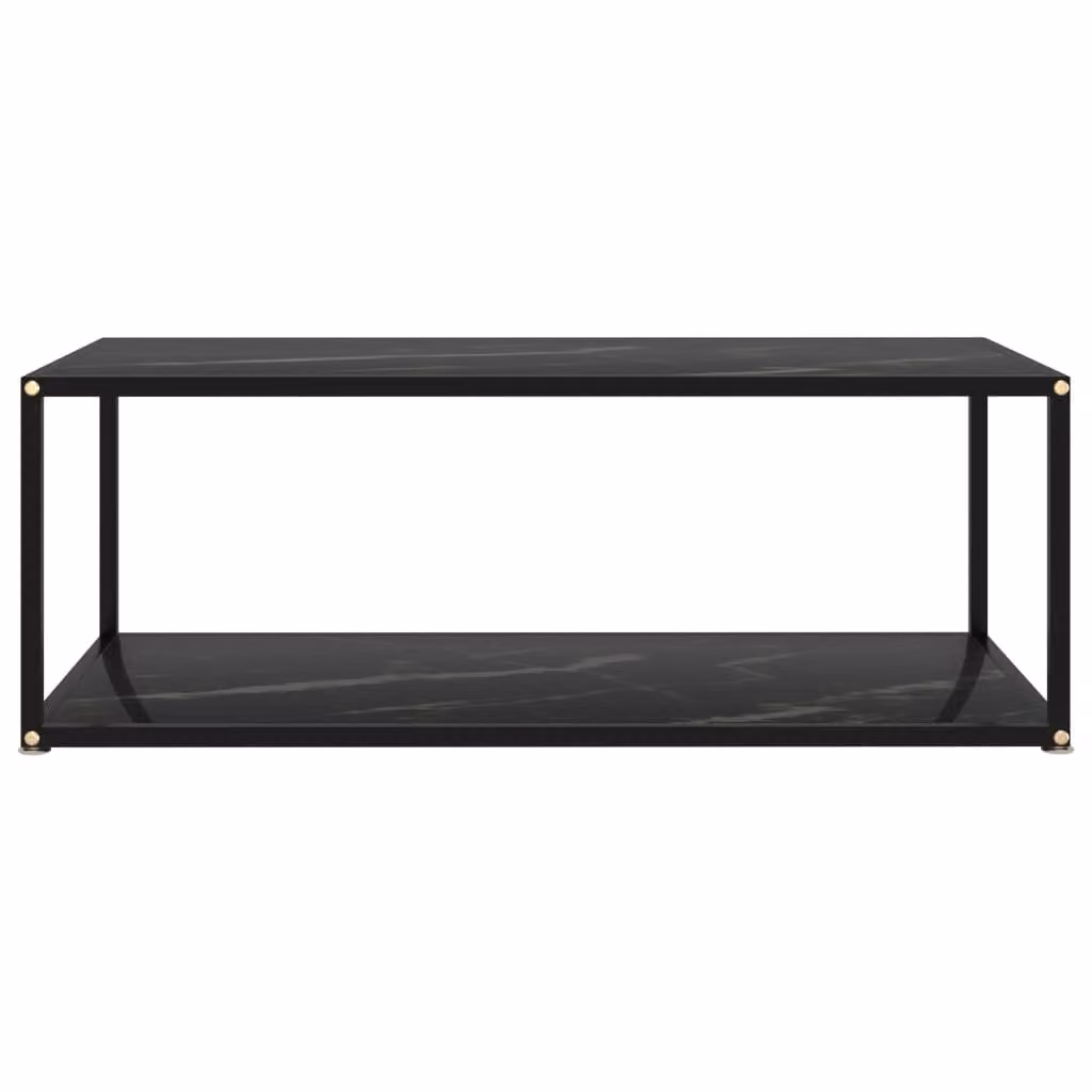 Tavolino da Salotto Nero 100x50x35 cm in Vetro Temperato