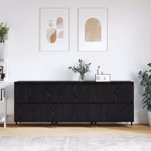 Armadio 3 pz Rovere Nero 60 x 35 x 70 cm 3394511
