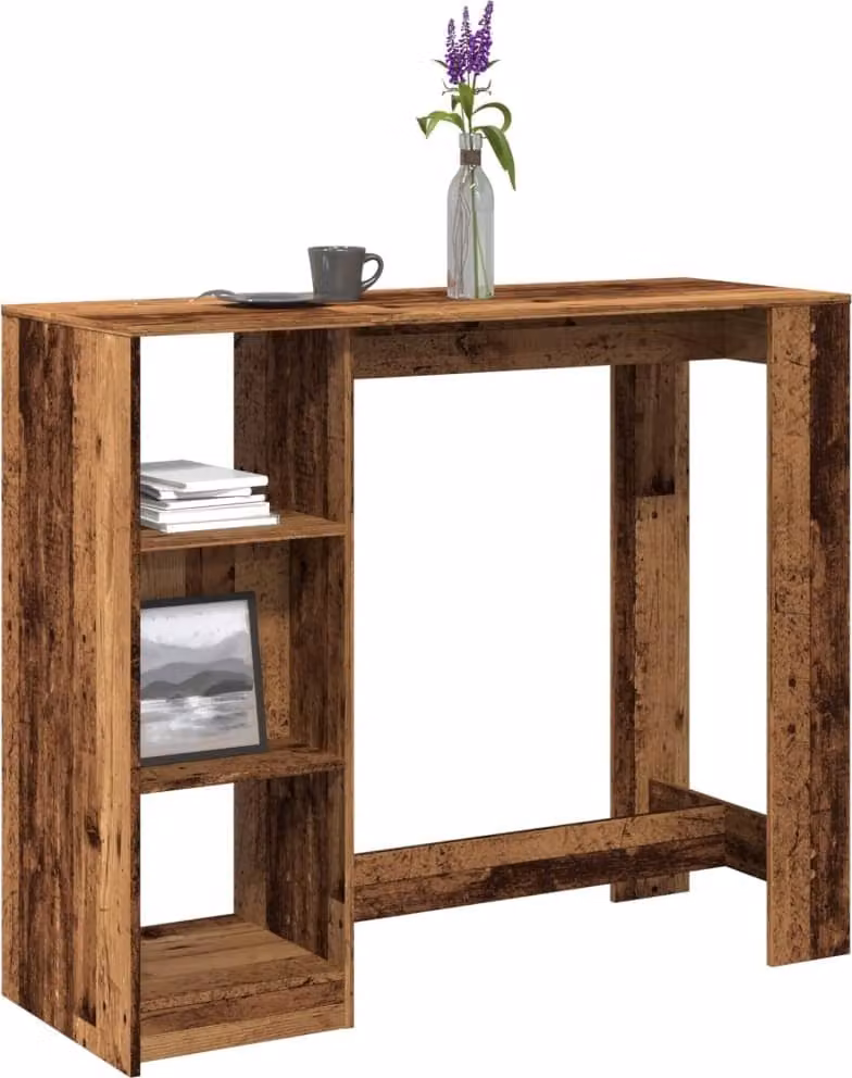 Maison Exclusive - Tavolino da bar con ripiano effetto legno antico 124x46x103,5 cm Materiale ligneo