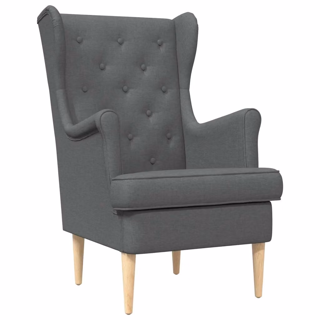 Poltrona Relax Recliner Moderna in Tessuto Grigio con Braccioli e Struttura in Legno e Metallo – 2
