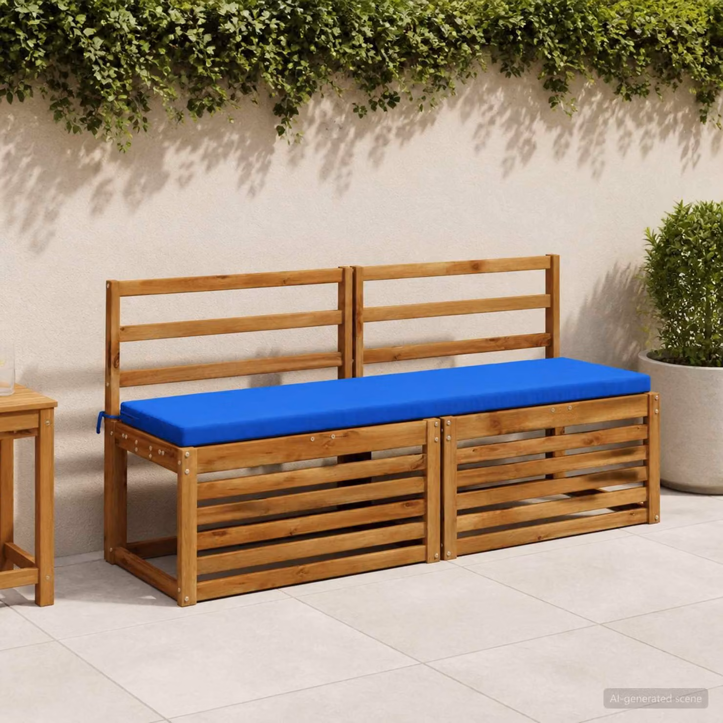 Cuscino per panchina vidaXL SOEST blu reale in poliestere con rivestimento rimovibile e resistenza ai raggi UV
