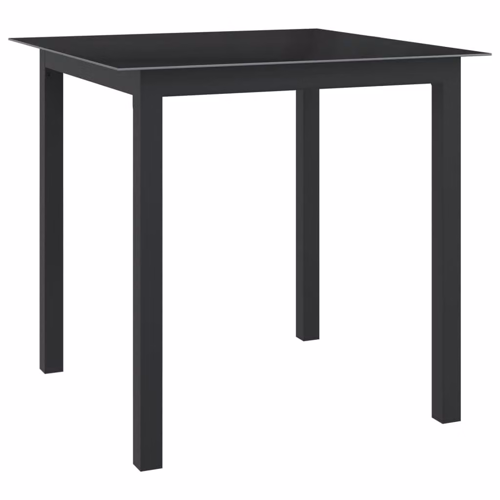 Maison Exclusive - Tavolo da giardino nero 80x80x74 cm in alluminio e vetro