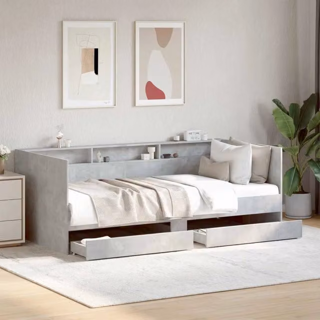 Daybed con cassetto Grigio Cemento Legno ingegnerizzato 3429642