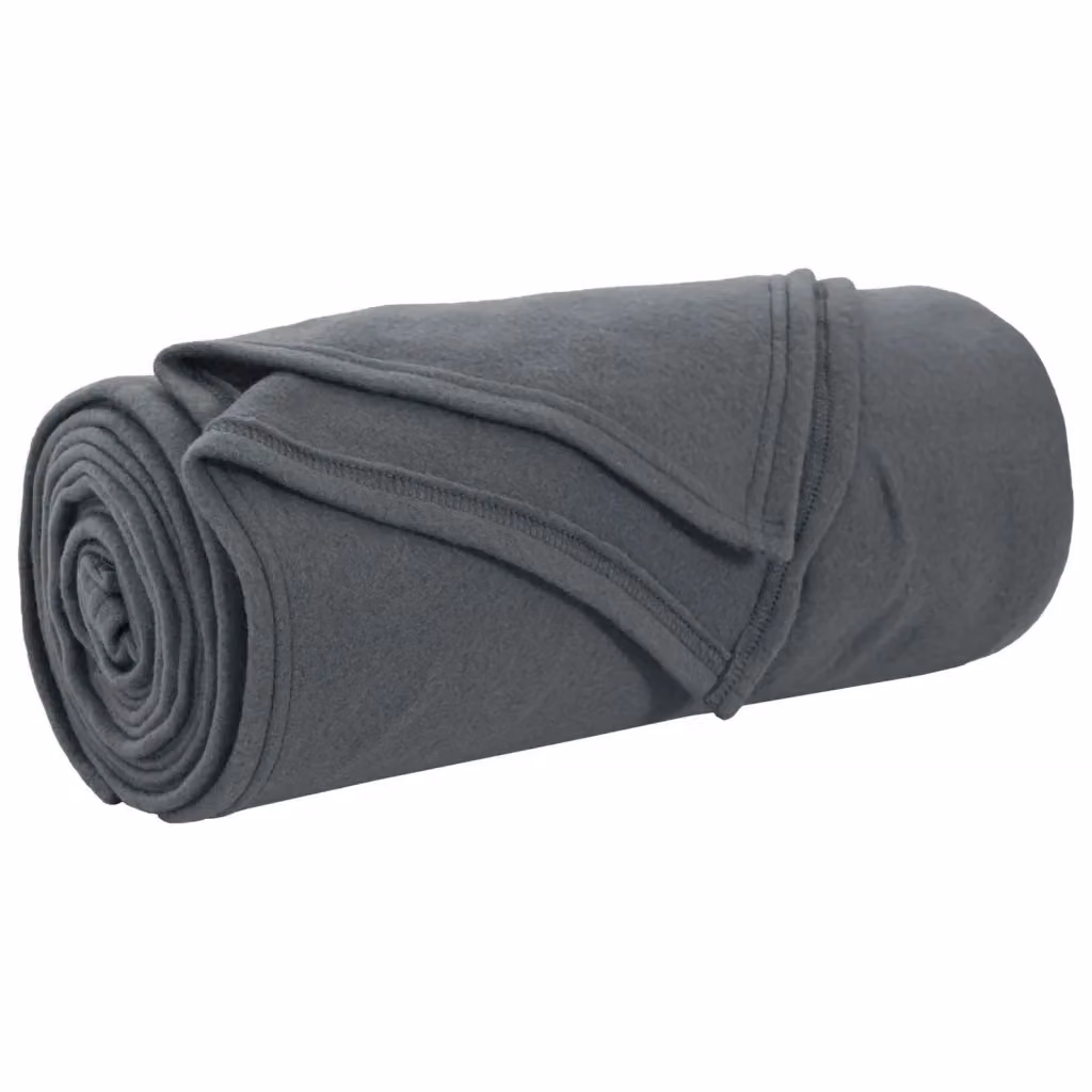 Set di 24 coperte in pile vidaXL grigio scuro, morbide e lavabili, L: 240 cm x P: 220 cm – 2