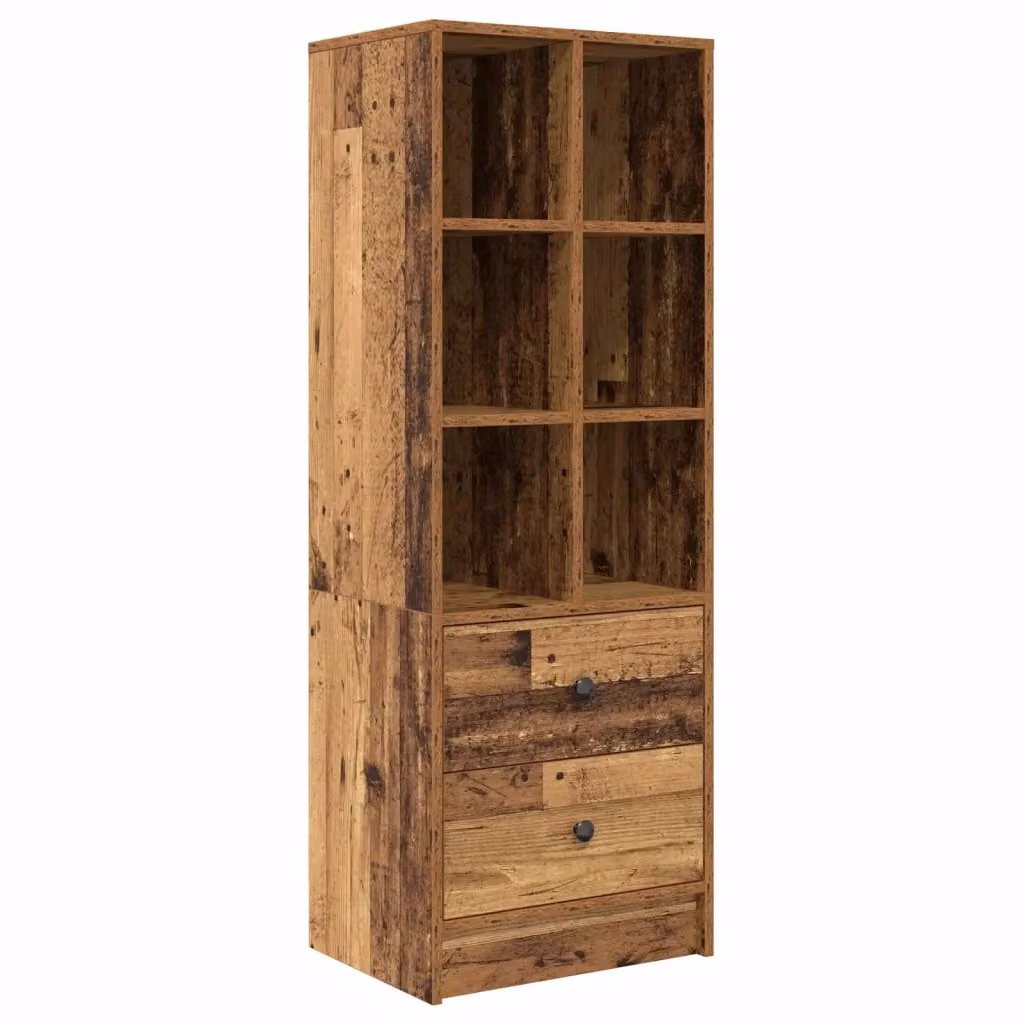 Credenza con cassetto vidaXL in legno effetto vecchio marrone L 45,5 cm x P 34 cm x H 127 cm – 2