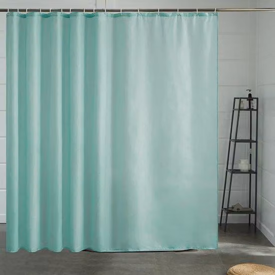 Tenda da bagno grande, antibatterica e lavabile per bagno e doccia, 240x180 cm, extra large, verde menta, 16 ganci.