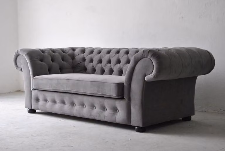 Sofagarnitur 3+1+1 Sitzer Stoff Design Couch Polster Sofas Chesterfield Garnitur