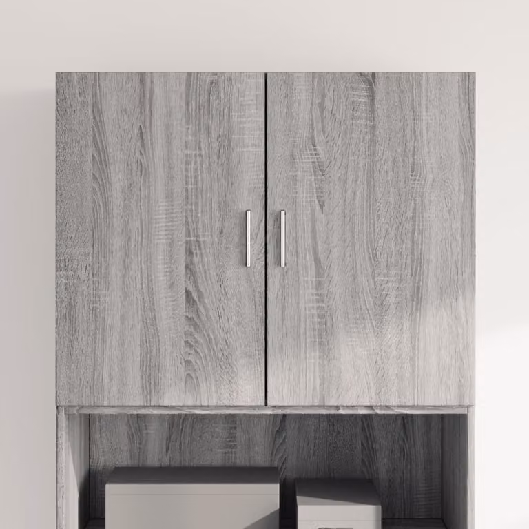 Mobile a parete vidaXL in legno multistrato e MDF, colore Grigio Sonoma, L 80 x P 42,5 x H 64 cm