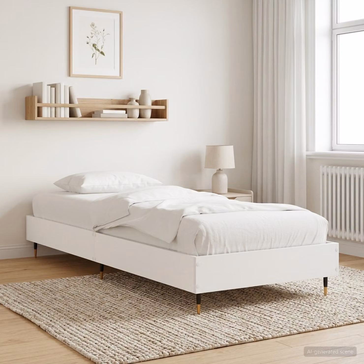 Struttura del letto moderna vidaXL in legno ingegnerizzato bianco L/P/H: 200 x 80 x 83 cm