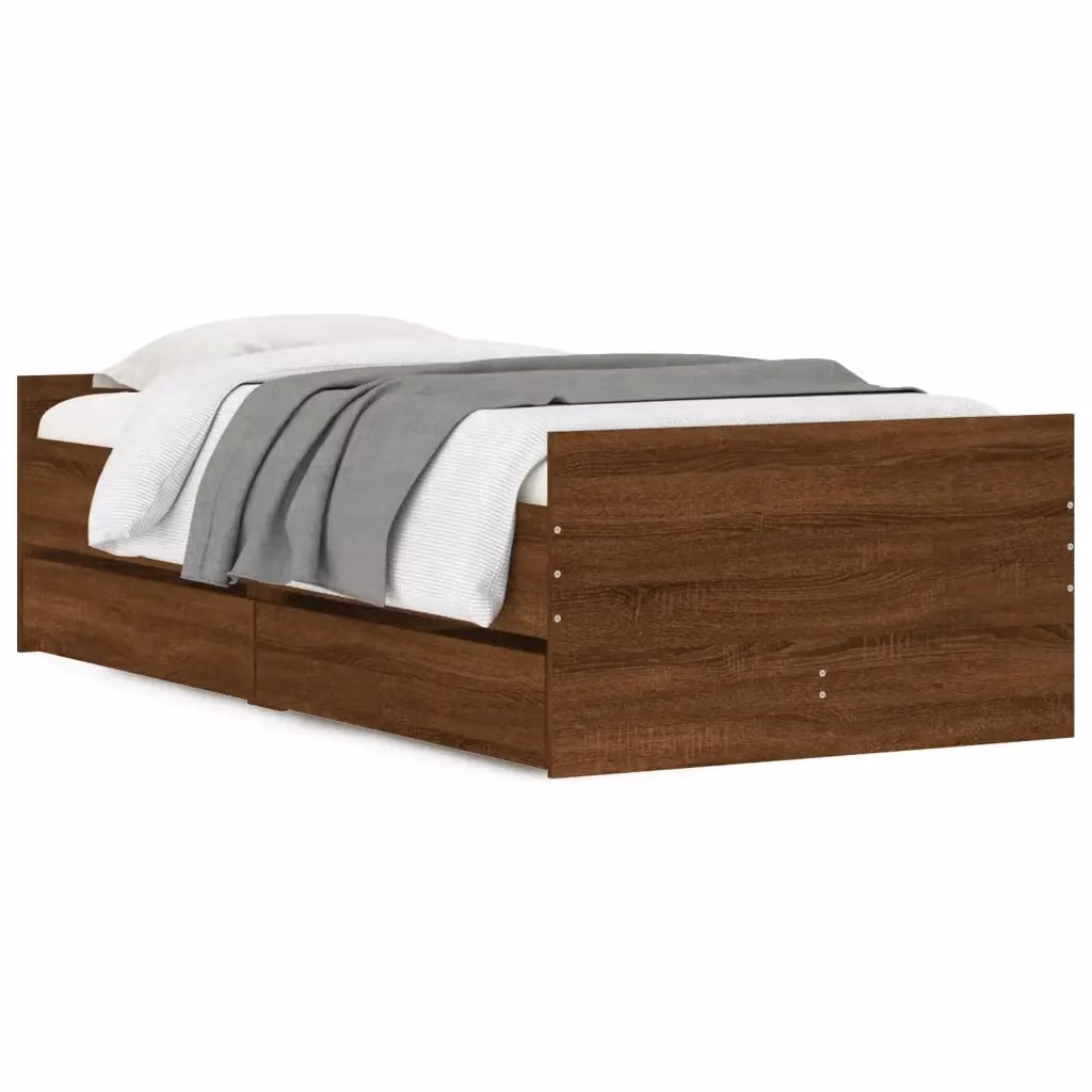 Giroletto con cassetti vidaXL in legno Rovere Marrone L/P/H: 190 x 80 x 30 cm – 2