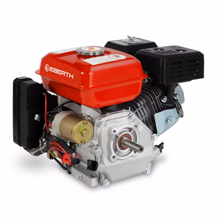 Motore a benzina EBERTH da 6,5 CV (4,8 kW), motore da kart da tavolo, motore di trazione, albero con diametro di 19,05 mm, avviamento elettrico, batteria da 7 Ah a 12 V, sistema di protezione da livello olio insufficiente, monocilindrico, 4 tempi