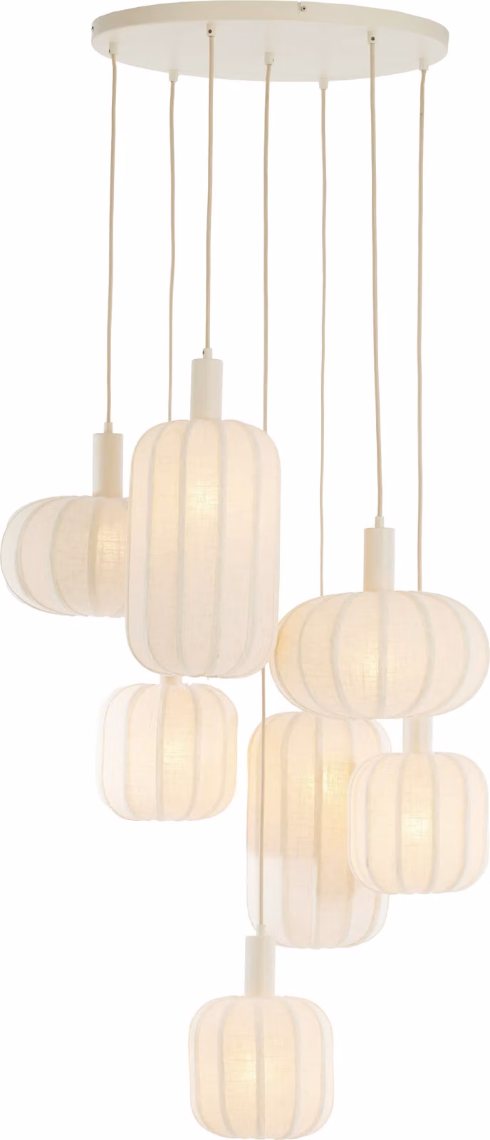 Lampada a sospensione - beige crema - TUFIA - tessile - Ø 53cm - E27 - 2992643 - Light & Living