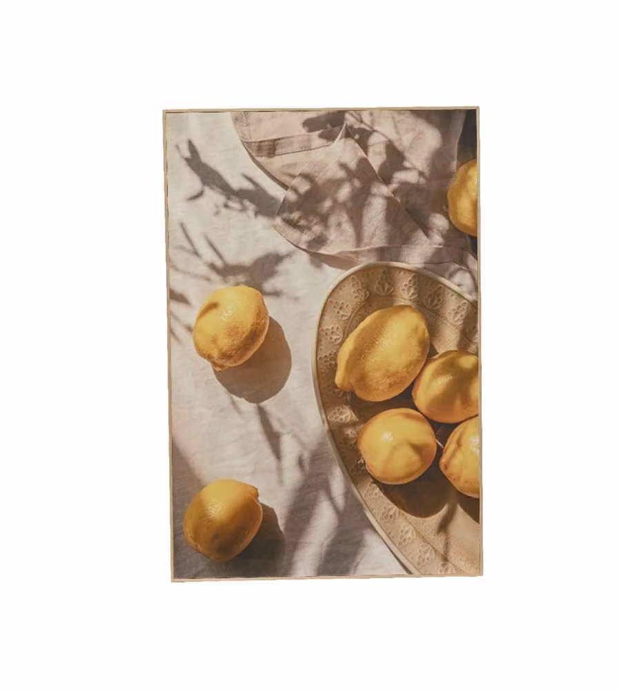 Quadro tavolo con limoni in legno