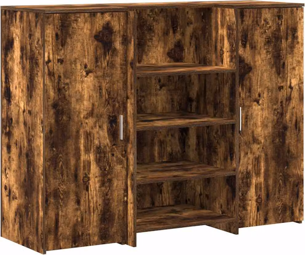 Banco Reception Rovere Fumo 135x50x103,5cm in Legno Multistrato