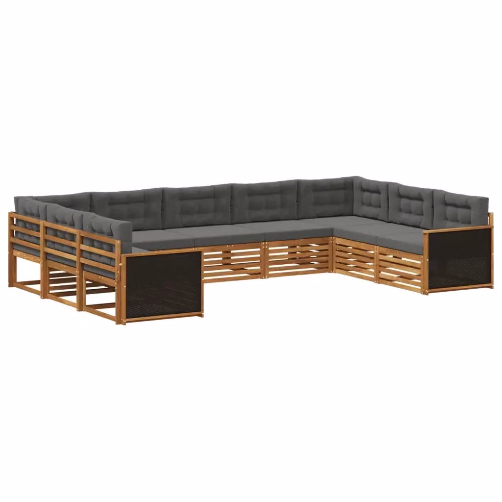 Set di divani da esterno vidaXL in legno di acacia con cuscini, beige e antracite – 2