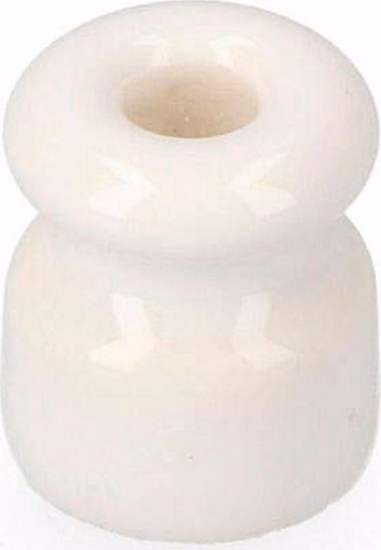 Isolatore per cavi intrecciati in porcellana Edm 67320 Bianco Bianco Taglia Unica