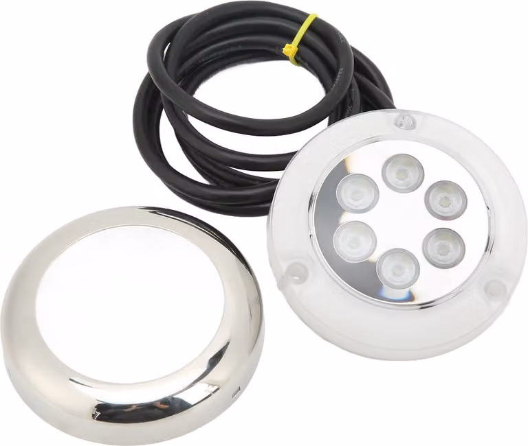 luce subacquea a LED da 3,5 pollici, montaggio in superficie, IP68, impermeabile, 12 V-24 VDC, per yacht, marina, barca, RGB 7,5 W