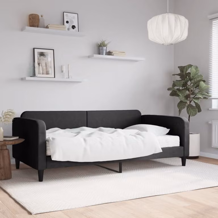 Maison Exclusive - Divano letto con materasso nero 100x200 cm in tessuto