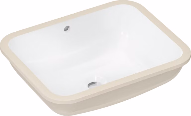 hansgrohe Xuniva Q lavabo à encastrer, avec trop-plein, sans trou pour robinet, 500x400mm, blanc, 60154450, 60154450