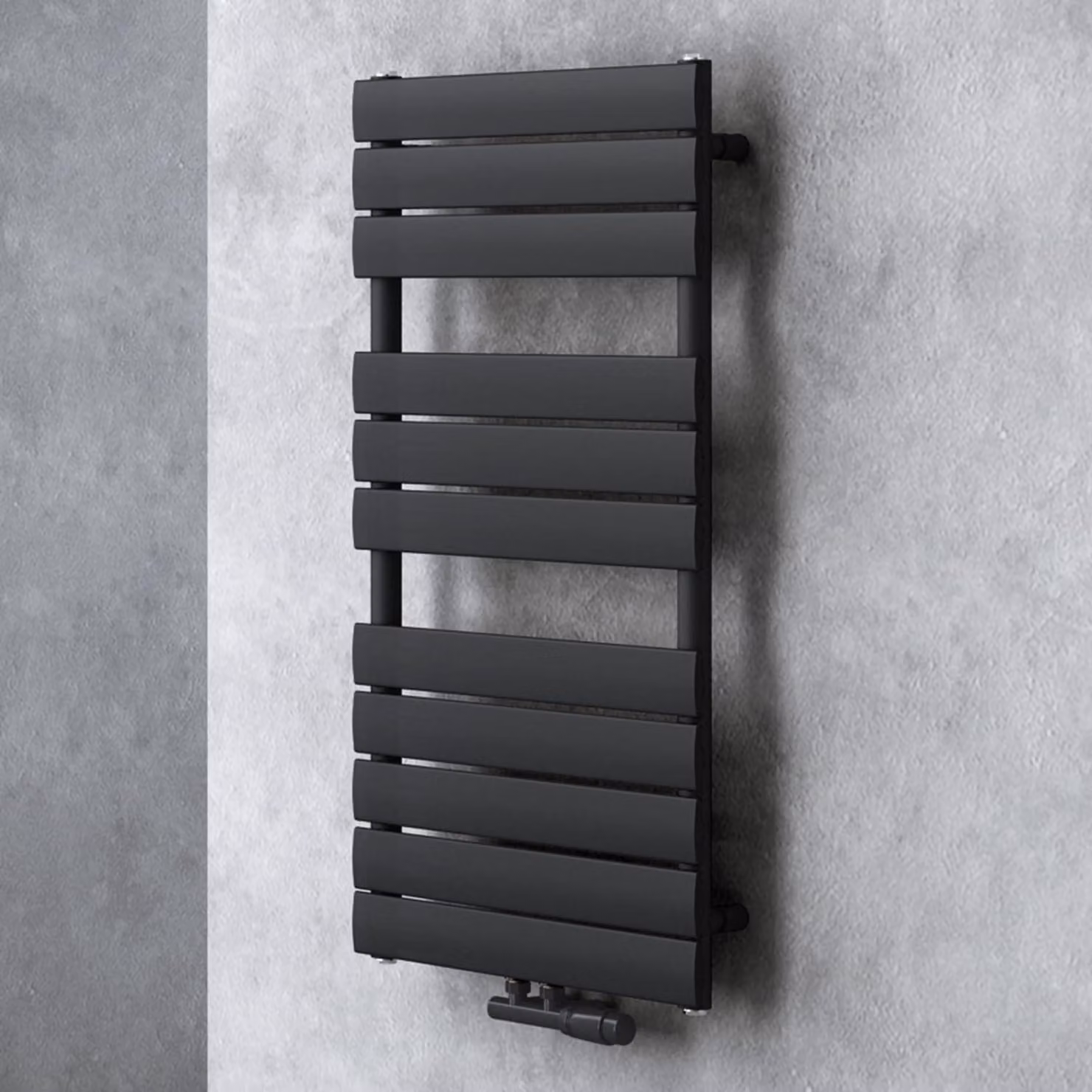 doporro Scaldasalviette 100x60cm, Radiatore Piatto Termoarredo da Bagno Riscaldamento da Acqua Calda Portasciugamani in Acciaio, Antracite