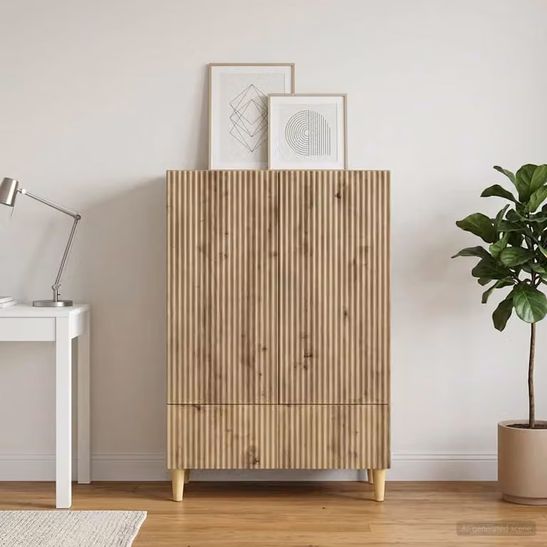 Credenza in legno stile artigianale vidaXL colore rovere marrone L: 66 cm, P: 34,5 cm, H: 95 cm