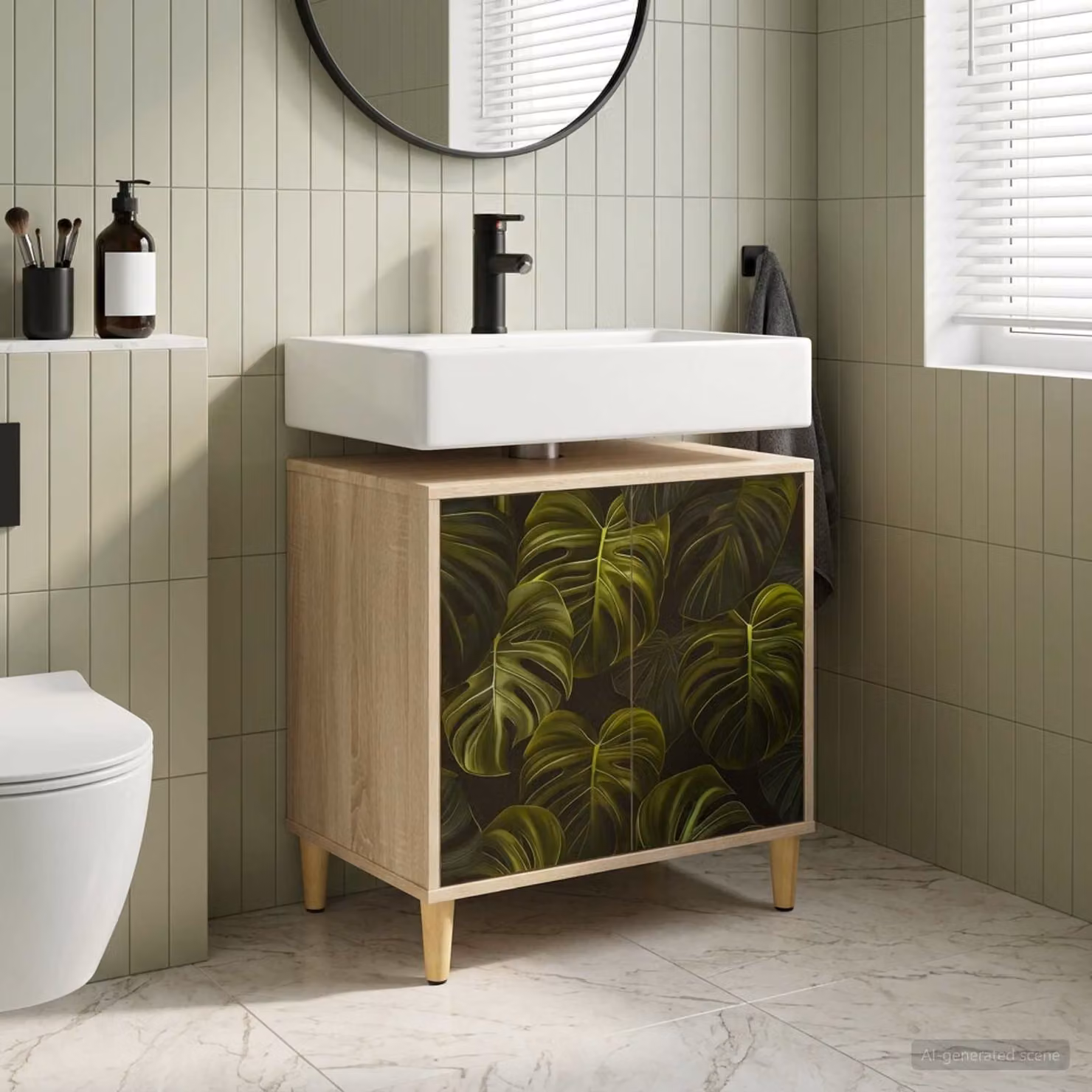 Mobile da bagno vidaXL ELBURG moderno in legno e MDF marrone con ante a cerniera L/P/H: 60 x 40 x 60 cm