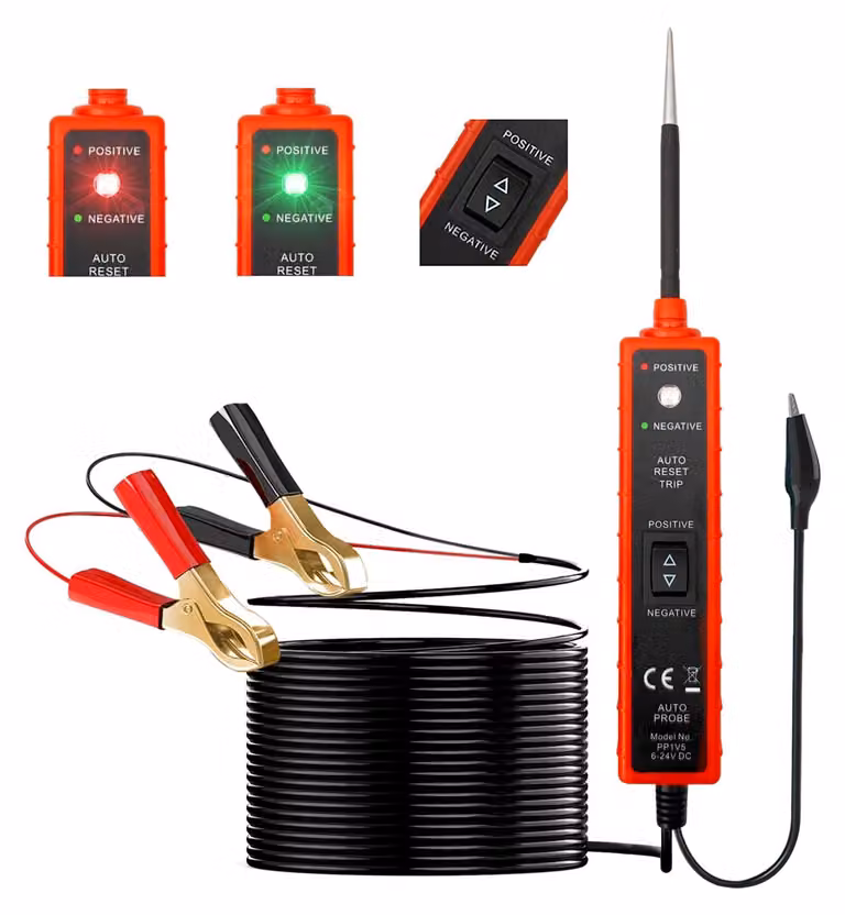 Lampada di prova multifunzione per auto, tester del circuito elettrico da 6-24V, con luce di prova a LED e rilevatore di cortocircuiti
