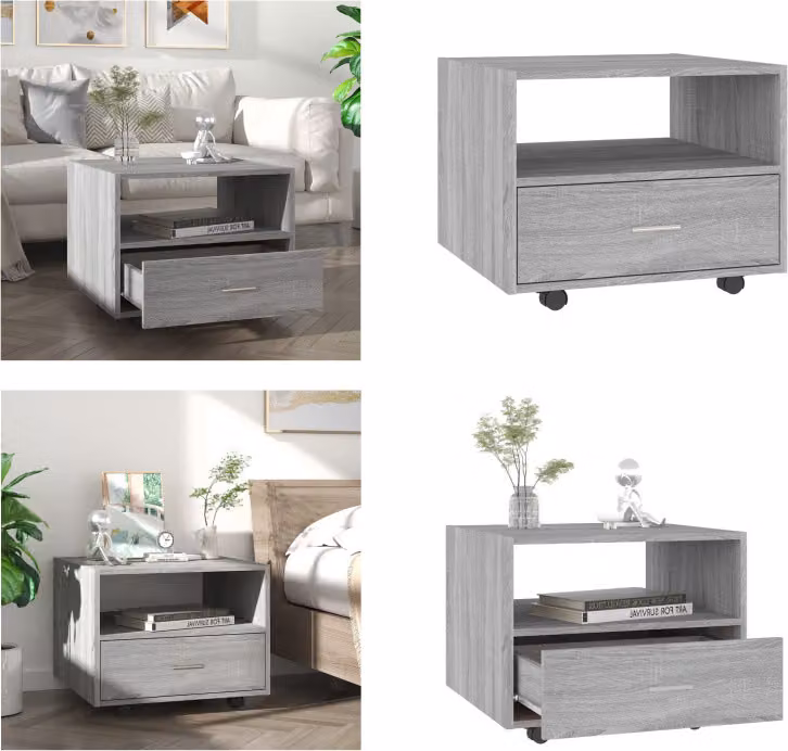vidaXL Tavolino Grigio Sonoma 55x55x40 cm Materiale a base di legno - Tavolino - Tavolini - Tavolino basso - Tavolo
