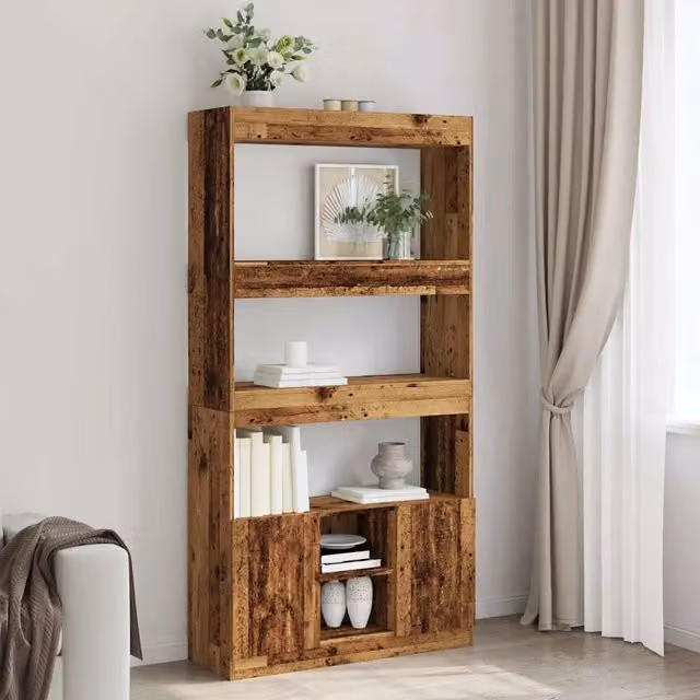Credenza in legno marrone stile classico vidaXL L: 92 cm, P: 33 cm, H: 180 cm