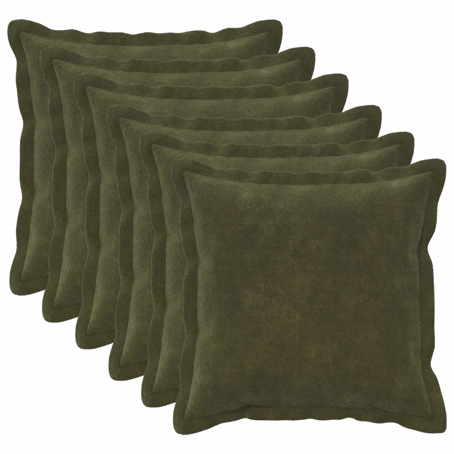 vidaXL Cuscino con cuscino HOUTEN 6 pz Verde Fleece in microfibra