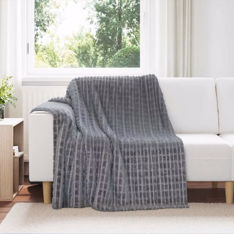 Coperta in pile morbida vidaXL Grigio L 200 cm x P 150 cm