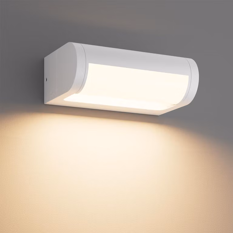 Lampada da parete a LED, 18 W, grado di protezione IP65, orientabile, luce bianco caldo 3000 K, colore bianco