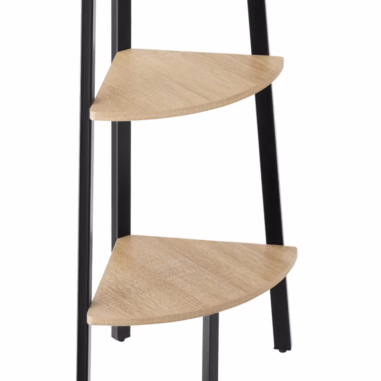 Scaffale ad angolo Portland Tectake in stile industriale, legno rovere Sonoma e metallo nero, L/P/H: 34.0 x 34.0 x 158.5 cm