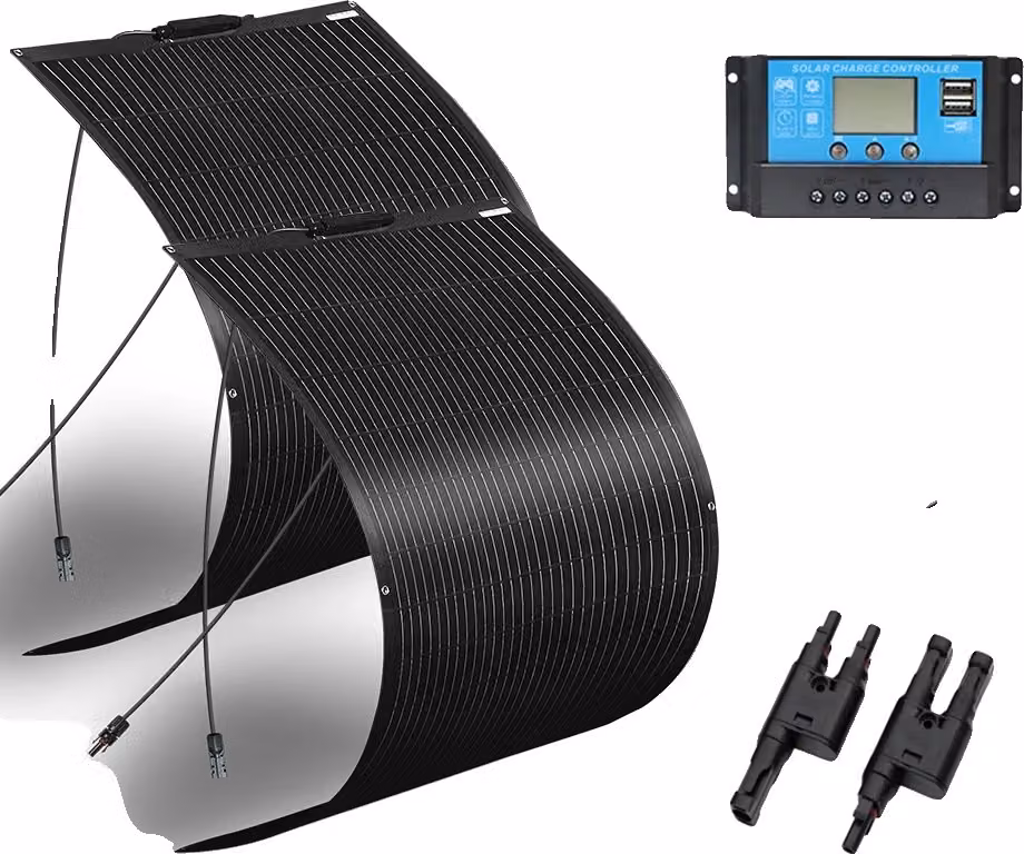 Kit di moduli solari, potenza 120W/240W, installazione flessibile, kit da 240 W - Nero