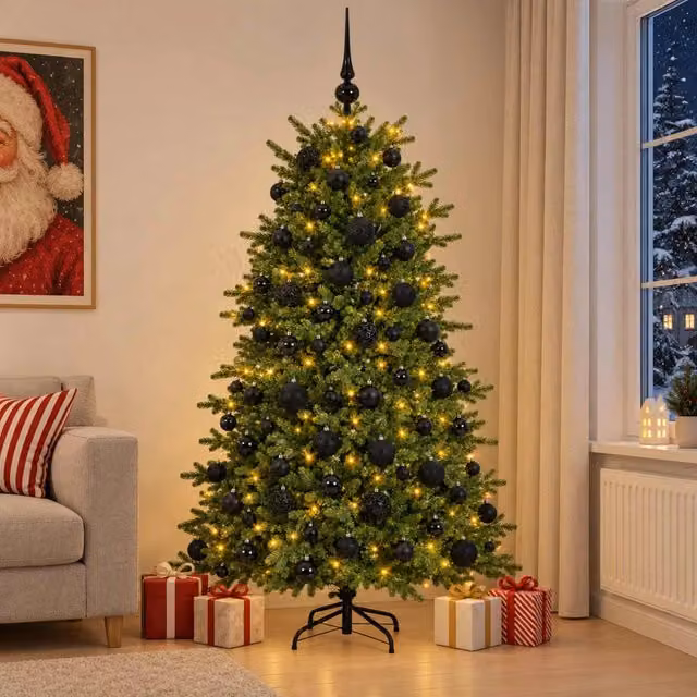 Albero di Natale artificiale con palline 240 cm 300 LED 3466429