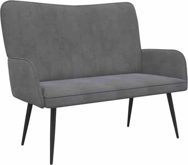 Divano | Divano da soggiorno | Sofa a Due Posti Grigio scuro 115 x 61 x 87 cm Velluto
