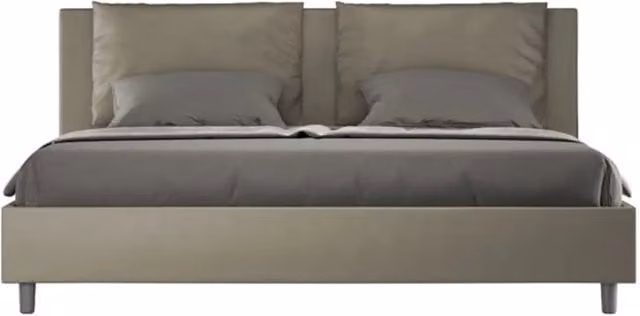 Letto senza rete imbottito 180x210 similpelle cappuccino Antea